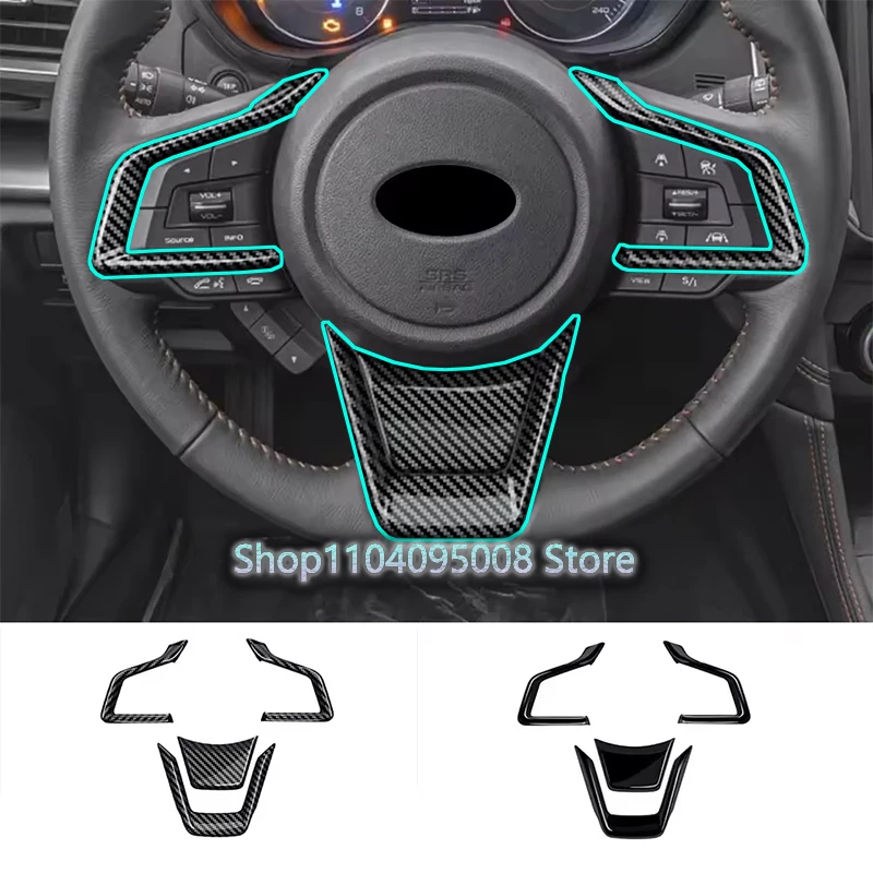 

Carbon Fiber Center Console Steering Wheel For Subaru Forester 2024 2025 Decorative Direction Button Protective Accessories