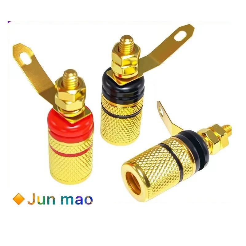 1pair Gold plated 307 terminal panel audio zinc alloy terminal 4MM banana plug speaker amplifier terminal block