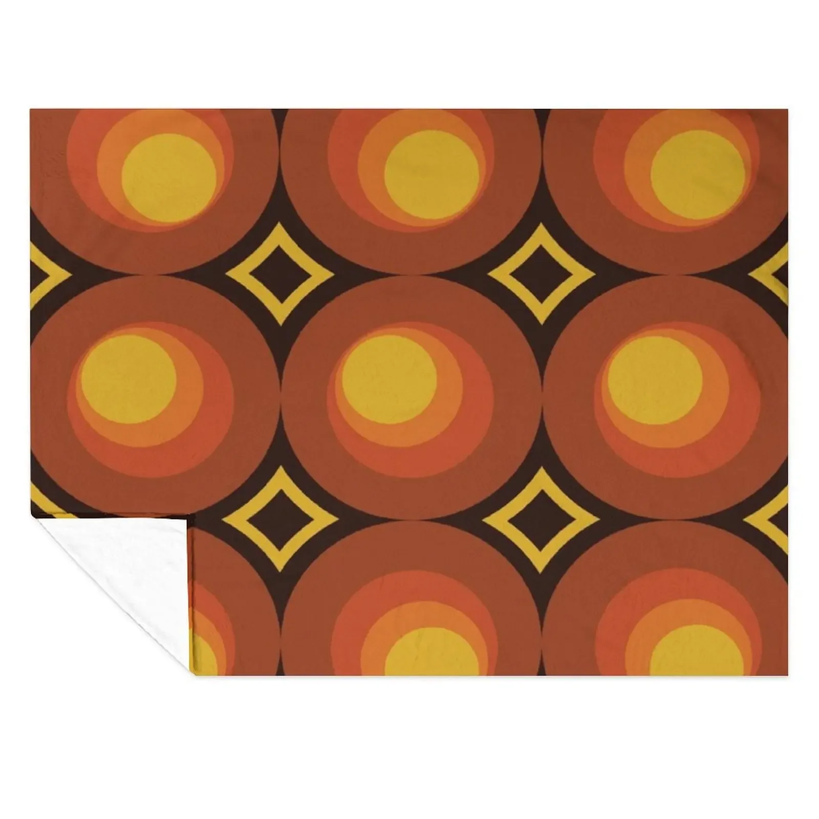 

1970s Orange Mid-Century Modern Circle 2 Throw Blanket Baby For Sofa Thin Thermals For Travel Softest Blankets