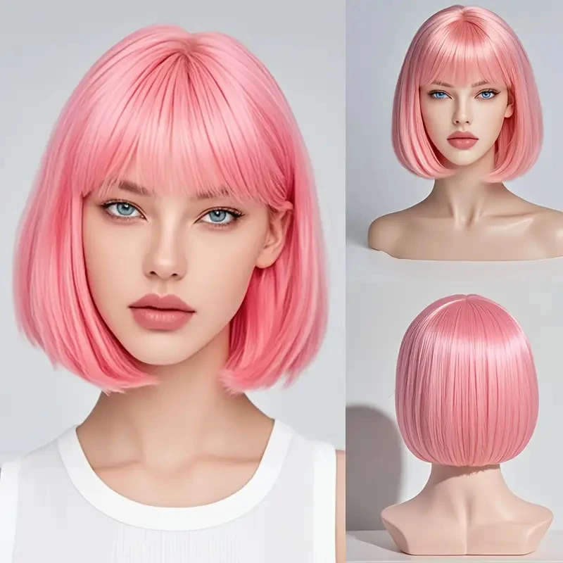 Green Bob Hairstyle Synthetic Wig for Cosplay & Parties