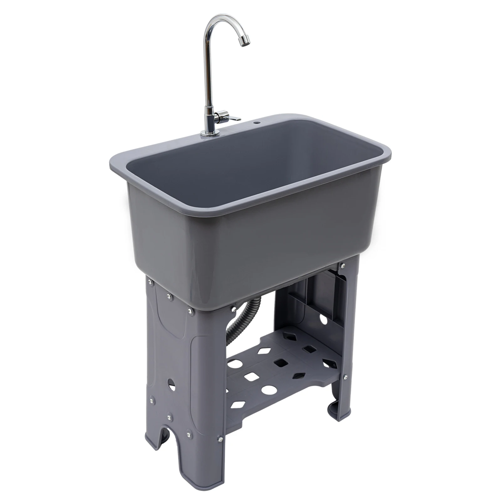 

Utility Sink Laundry Tub, Large 205x16x24 Inch Sink, Quick Drainage, Stylish Gray Design