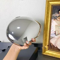 Bolso de mano con forma de concha de Metal para mujer, superficie de espejo liso, plateado y dorado, bonito bolso de mano para fiesta de noche, novedad de 2024, venta al por mayor