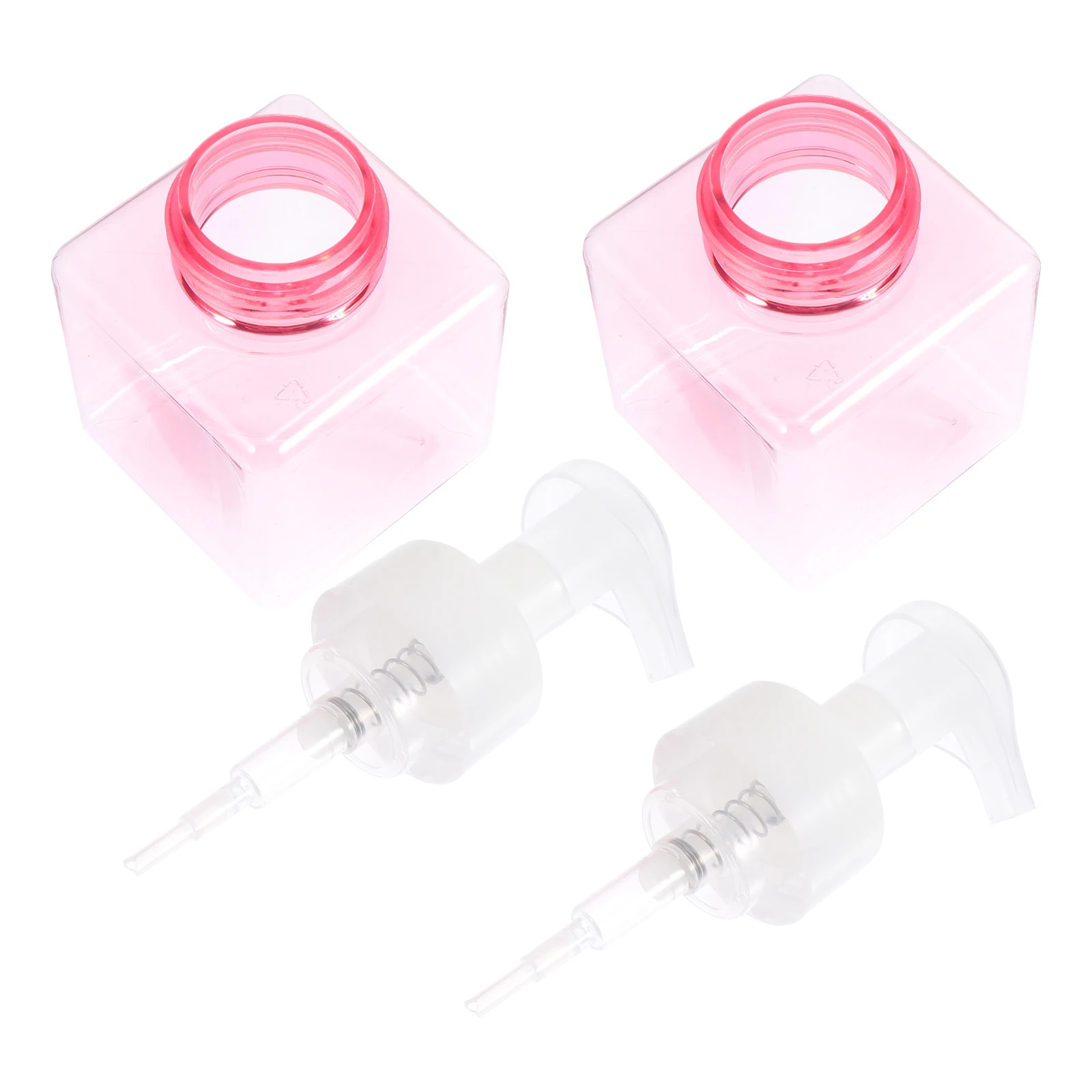

2Pcs Foaming Pump Bottles Square Travel Containers Leakproof Refillable Soap Shampoo Lotion Dispenser Portable Storage