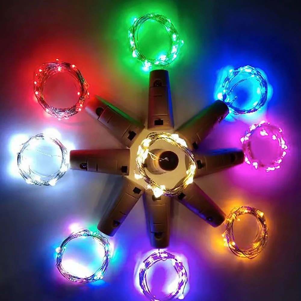 1M 2M 3M Kerstverlichting Koperdraad LED Guirlande Kurk Wijnfles Verlichting Kerst LED String Light Party bruiloft Decoratie Lamp