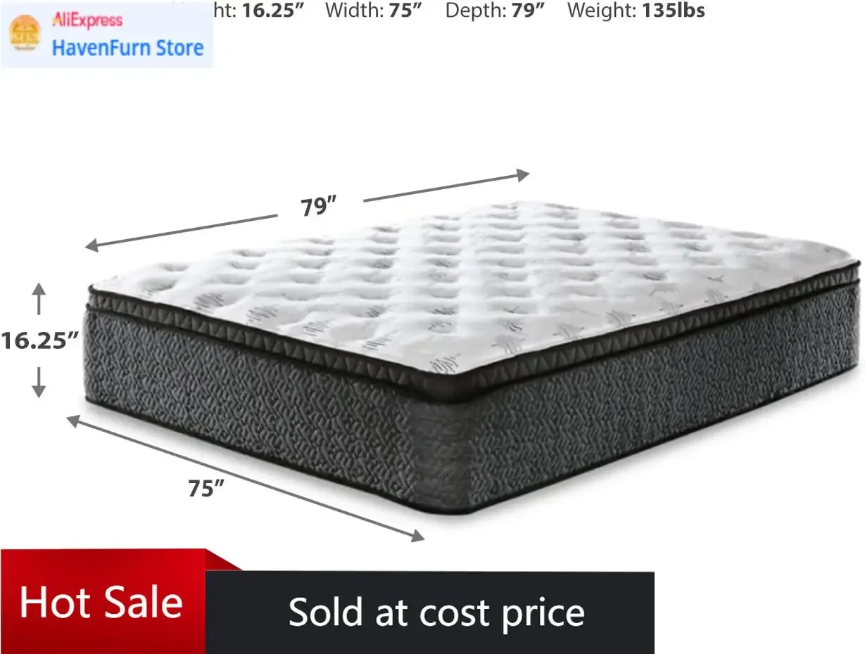 

Матрас King Size Hybrid Euro Top с охлаждающей пеной Hyper Cool и гелем, без стекловолокна, в коробке