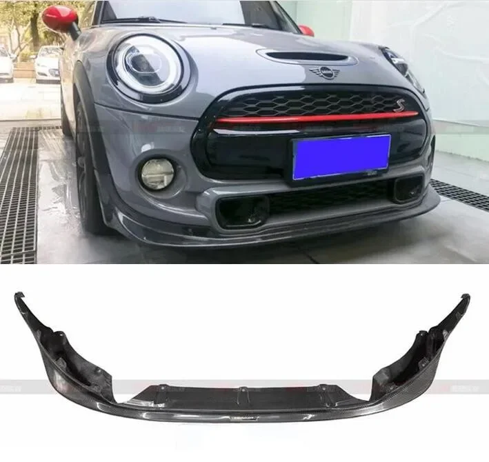 Real Carbon Fiber Front Bumper Lip Splitters Aprons Cup Flaps Cover For MINI COOPER S F56 DAG (JCW front bumper Only)