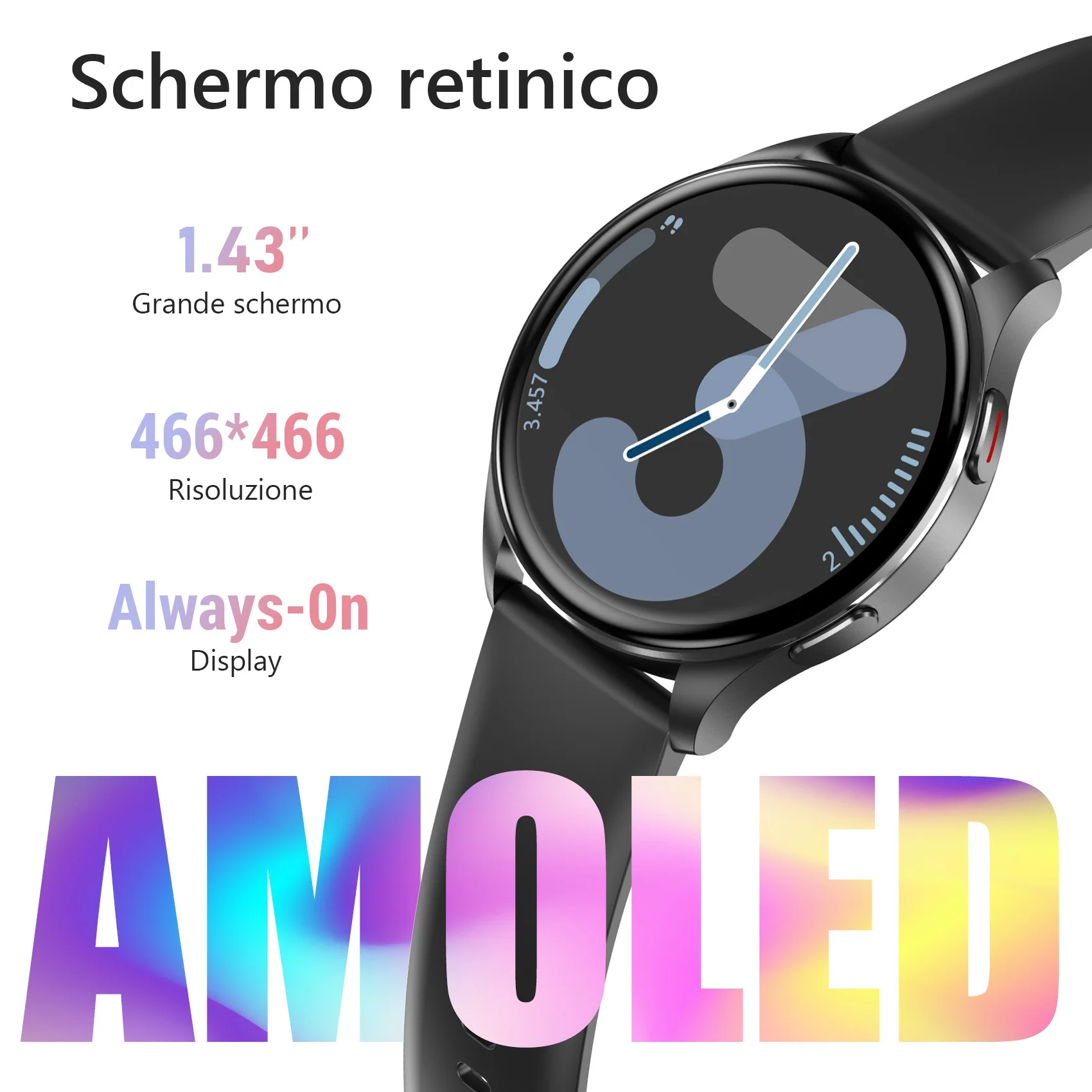 

Blackview X20 Smartwatch Watch 1.43'' HD Screen Bluetooth Call Watch AMOLED Display Health and Fitness Tracking For ISO Android