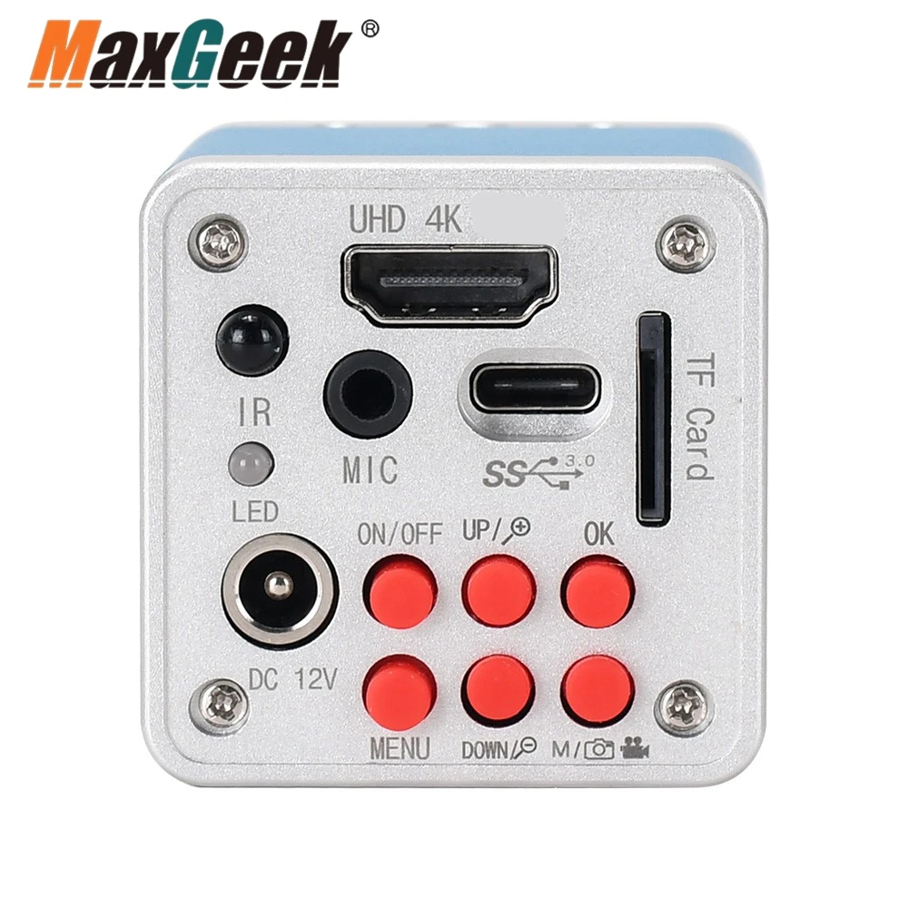 Imagem -05 - Câmera Microscópio Maxgeek Hayear 4k Uhd Compatível com Hdmi Usb Cartão de 32g tf Hy6110