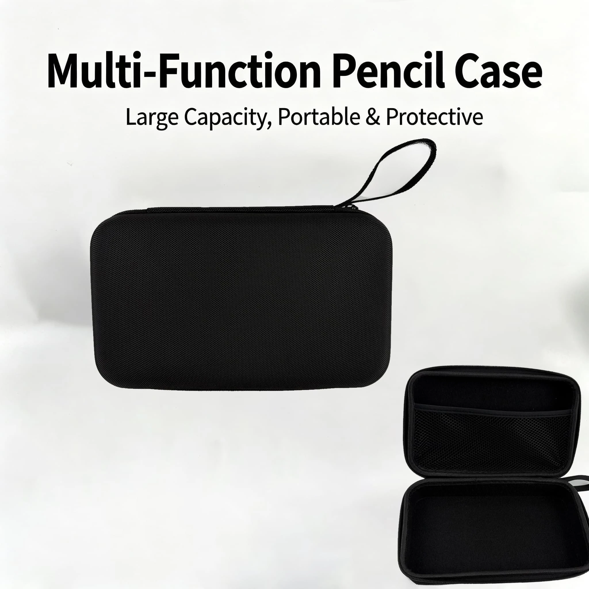 Portable Hard EVA Art Pencil Case Shock Resistant Protective Storage Bag with Inner Mesh Pocket, for Drawing Tools Colored