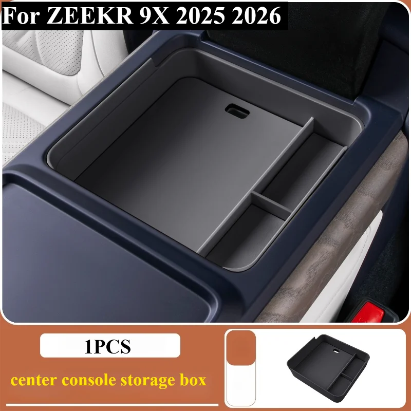 

For ZEEKR 9X 2025 2026 Car Armrest Storage Box Center Console Organizer Center Console Interior Accessories