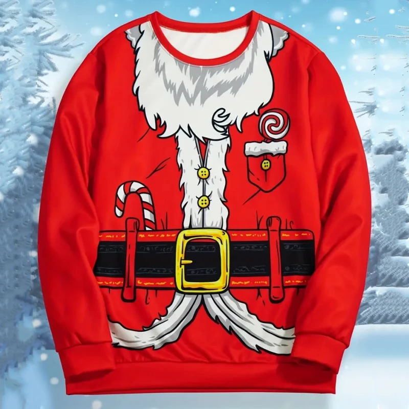 

Christmas Sweatshirts For Men Funny Santa Claus Print Hoodie Pullover Oversized Sweatshirt Men Tops Autumn Fashion Men Clothing