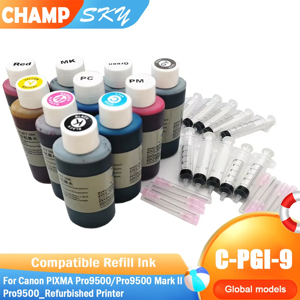 

Качественные запасные чернила 10X для фотографического принтера Canon Pixma Pro 9500 Красящие чернила премиум-класса