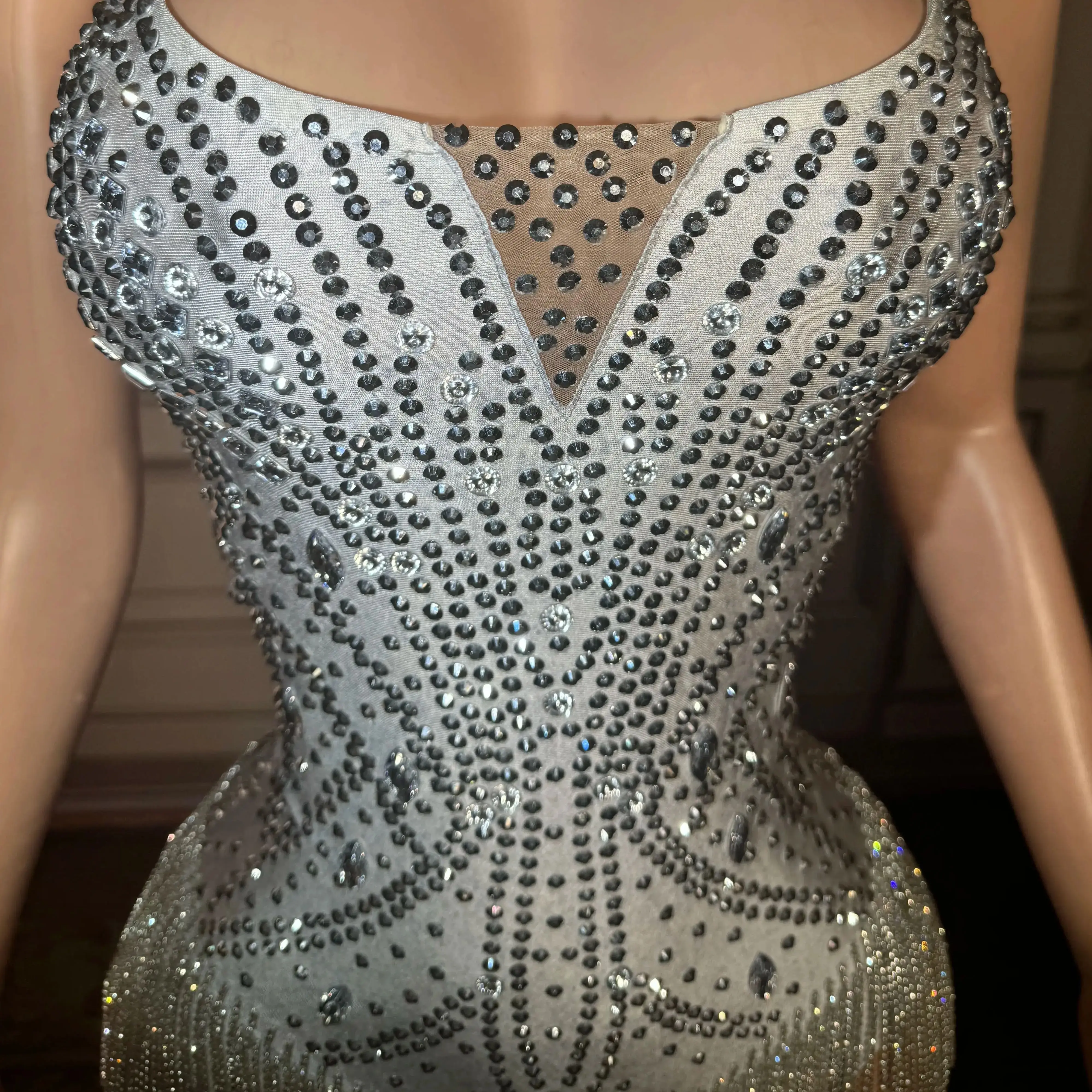 

ZD Sparkly Rhinestones Chains Bodysuit Women Sexy Performance Dance Costume tassels Singer Dancer Leotard Stage Photoshoot Wear