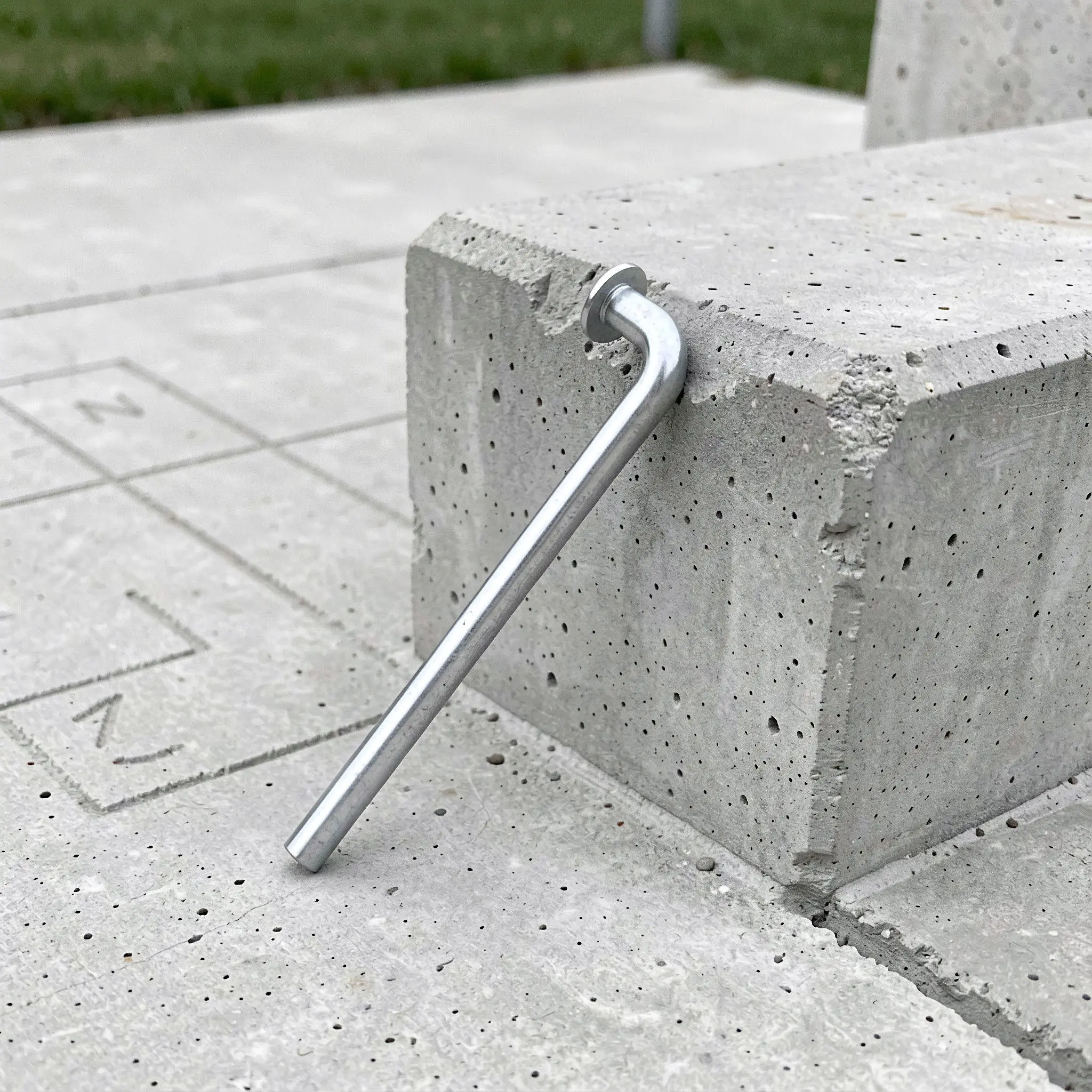 4Pcs L Shaped Observation Nails Metal Survey Markers for Subsidence Monitoring Boundary Survey Geotechnical Construction