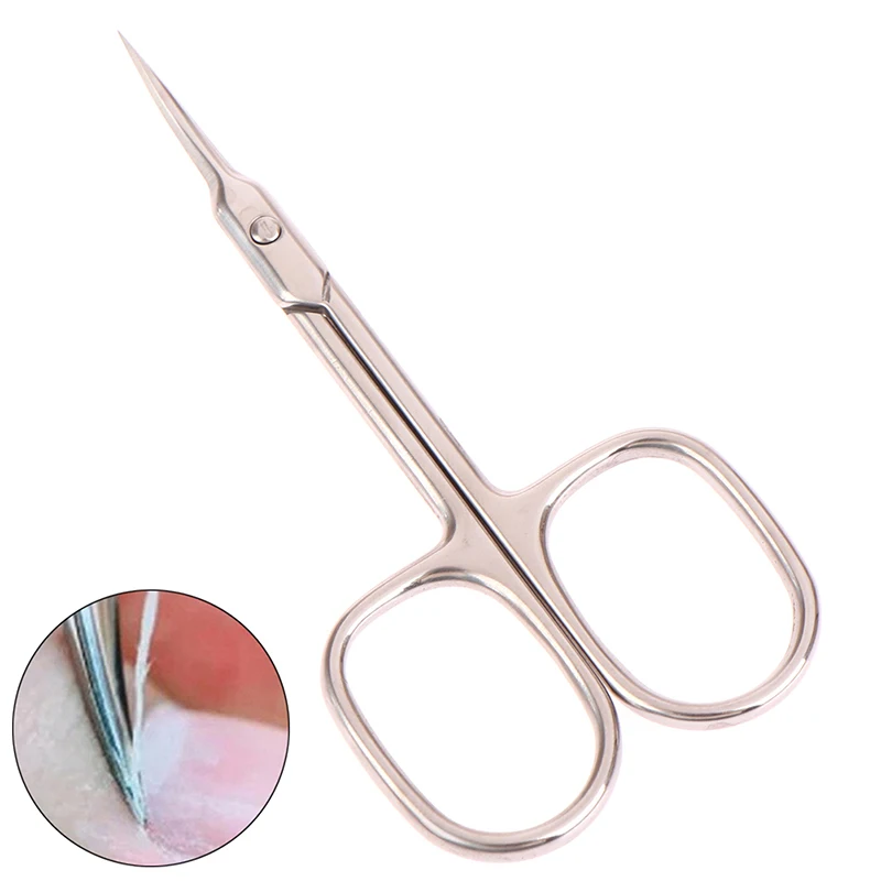 Cuticle Nippers Scissors Curved Tip Thin Blade Nail Clippers Dead Skin Remover Eyebrow Scissors Professional Nail Cuticle Cutter