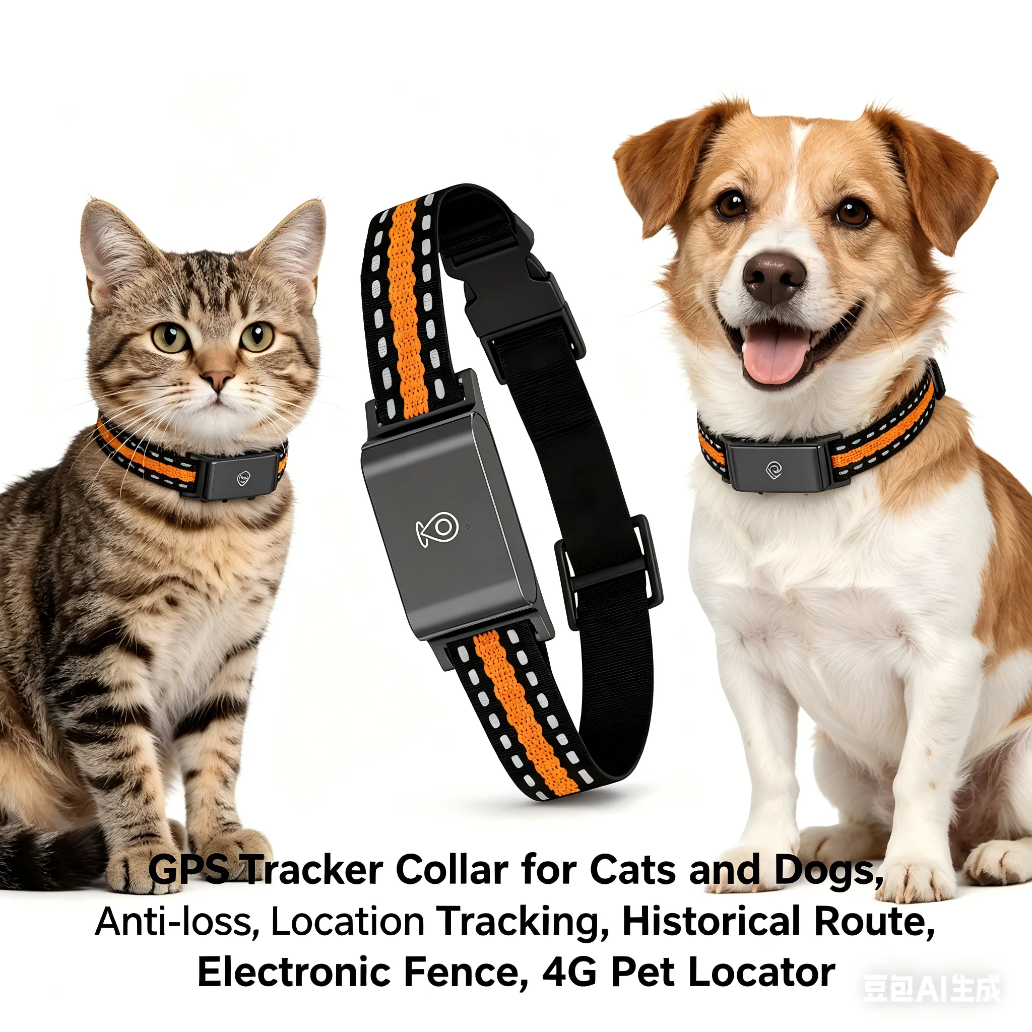 猫用gps追跡装置-首輪-ip67防水-リアルタイムwi-fi位置情報-紛失防止スマート首輪-サブスクリプション不要-犬用gps追跡装置