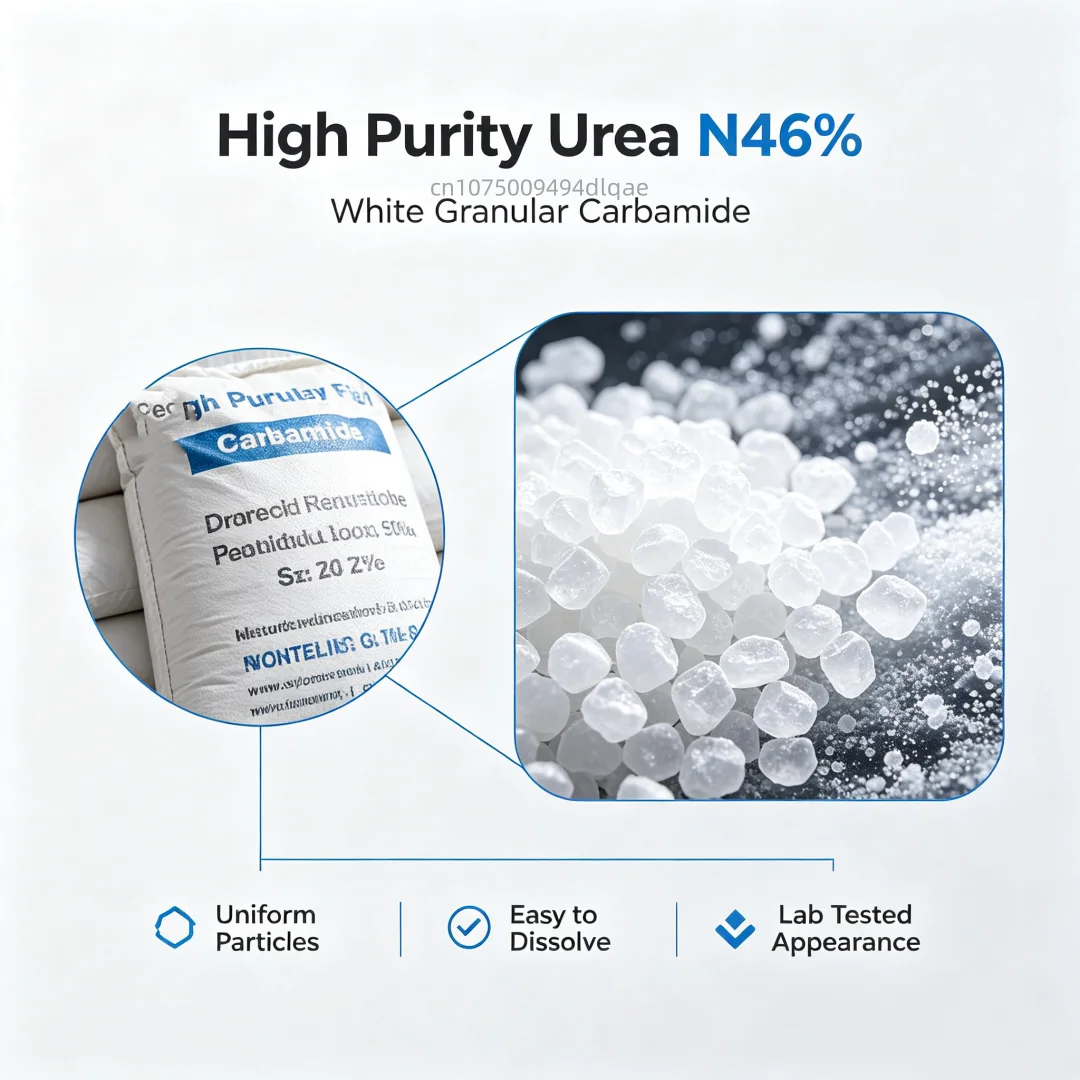 Urea N46% High Purity Fast Acting Nitrogen Fertilizer Carbamide Agricultural Crop Growth Promoter Plant Nutrition Fertilizer
