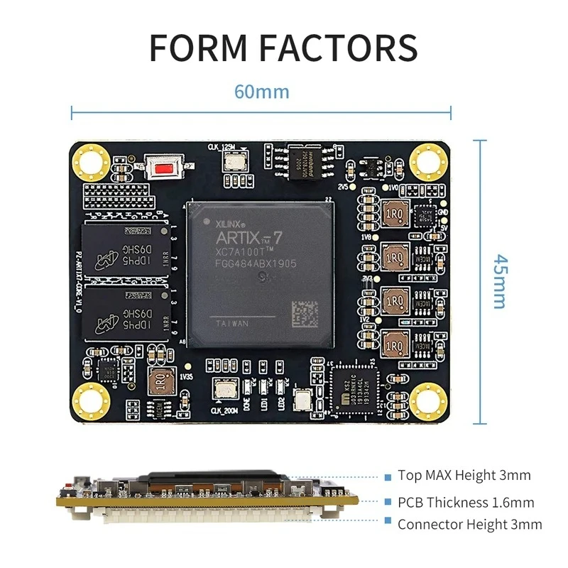 لوحة تطوير fpga xilinx Puzhi PZ-A7100T-SOM Xilinx SoC Artix-7 fpga core board basys 3 artix-7 fpga لوحة تدريب