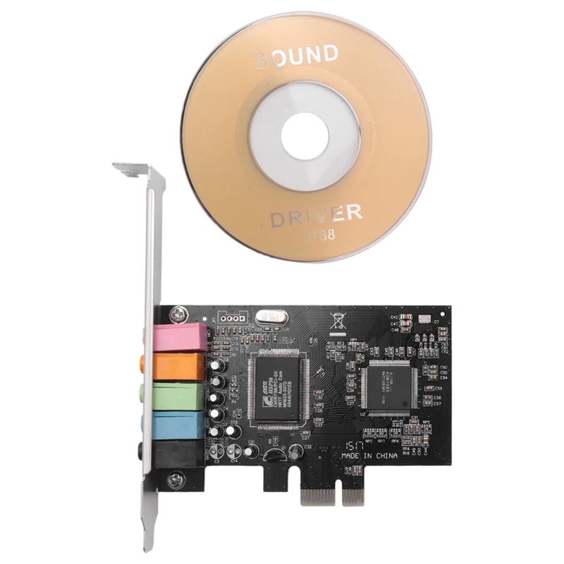 

5.1 Internal Sound Card For Windows 10 With Low Profile Bracket, 3D Stereo PCI-E, CMI8738 Chip 32/64 Bit Sound Card PCI