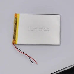 3.7V 2500mAh 9.25Wh Rechargeable Polymer Lithium Li Lipo Battery 3070100 For PSP LED Light DashCam GPS Sat Nav Bluetooth Speaker