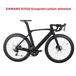 All Inner Cable Aero Disc Road Bike TT-X34 Ultegra R8020 Hydraulic Groupset With Carbon Wheelset 22 Speed