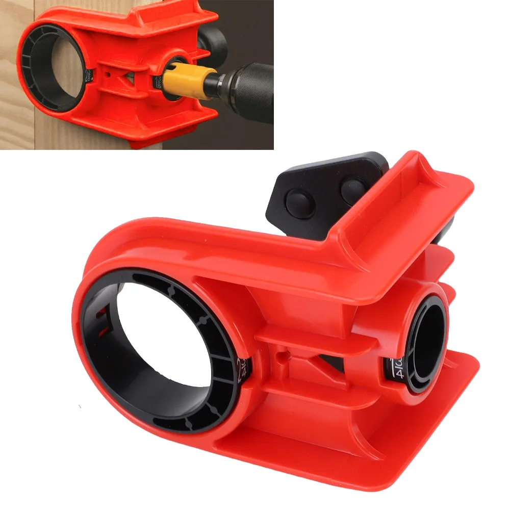 Adjustable Template Door Lock Installation Kit HSS Hole Saws Red Color Door Hole Drilling Kit Includes Arbor