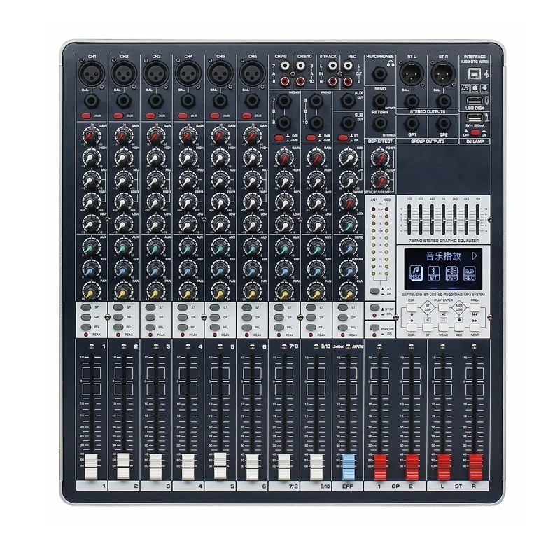 8 10 14 18 24 32 Channels Digital Professional Powered USB MP3 AUX BT Audio Mixer Console