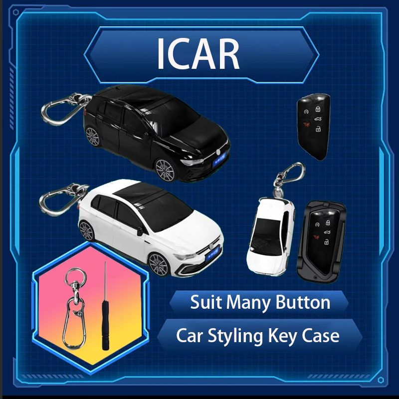 

Car Model Key Case for VW Volkseagen Golf 8 MK8 ID.3 ID.4 Cupra Skoda Octavia SEAT Leon MK4 2020-2024 Key Cover Fob Accessories