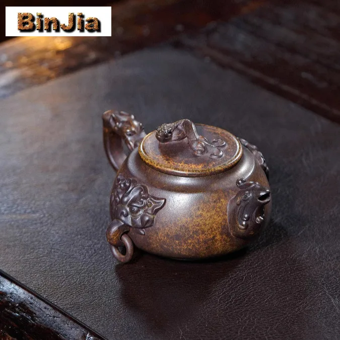 

270 мл Исинский фиолетовый глиняный чайник ручной работы Дракон Феникс горшок необработанная руда фарфоровая грязь чайник Чайник Zisha Teaset Craft