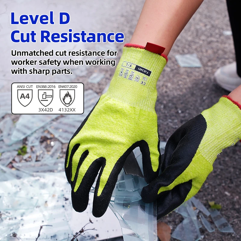 XYEHS 800V Insulated Level D Cut Resistant Arc Flash Safety Gloves, Nomex Neoprene Work Gloves for Electrical Industry