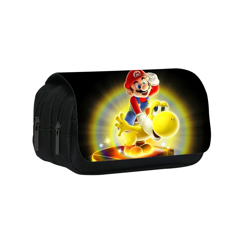 Super Mario Bros Cartoon Dubbellaags Etui Mario Anime Figuren Briefpapier Grote Capaciteit Potloodzak Student Geschenken