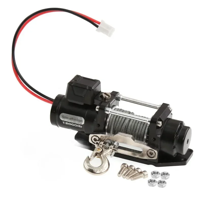 Guincho de metal sobre esteiras 1/10 RC para guincho elétrico resistente com controle remoto |   Peças atualizadas à prova d'água