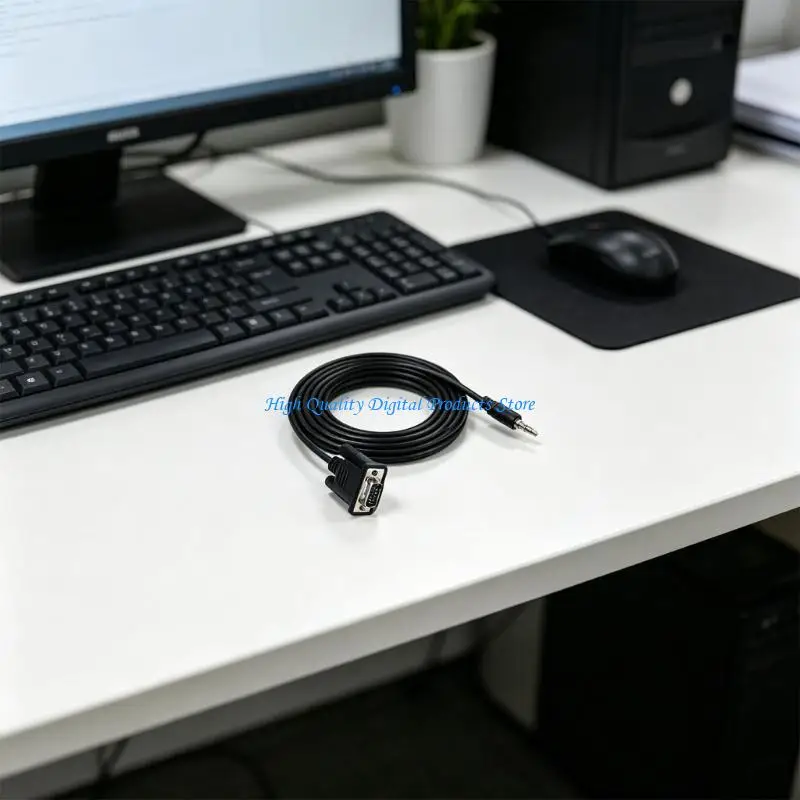 U2JE RS232 DB9 Male to 3.5Mm Cable Reduce Signals Interferences Design 70.87Inch