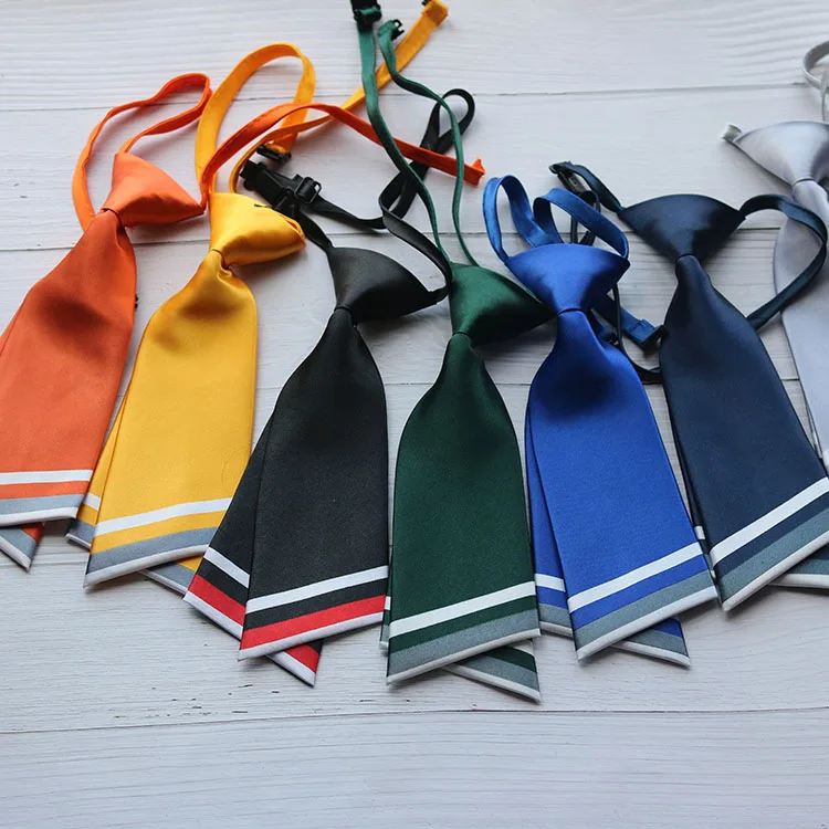 Girl's Small Tie Student's Double-layer Blade Shaped Decorative Small Tie Collar Flower Business Vocational College Style Tie