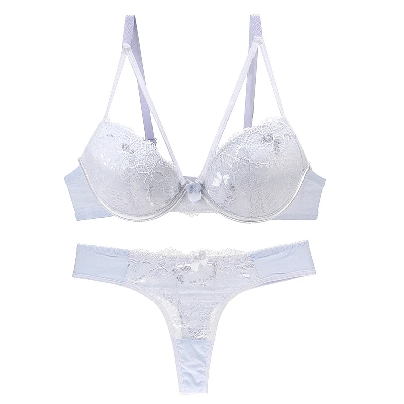 2024 New Sexy Floral Lingerie Lace women Transparent Ladies Underwear Embroidered ABCDE Cup Bras Sets For Women