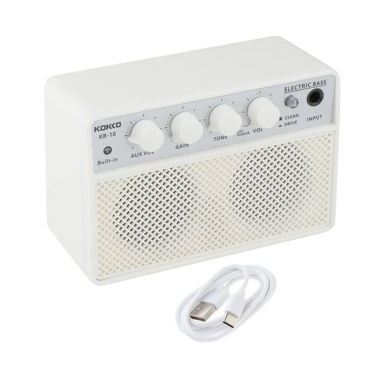 Electric Bass Amplifier with Clean and Drive Channels Portable Mini Speaker