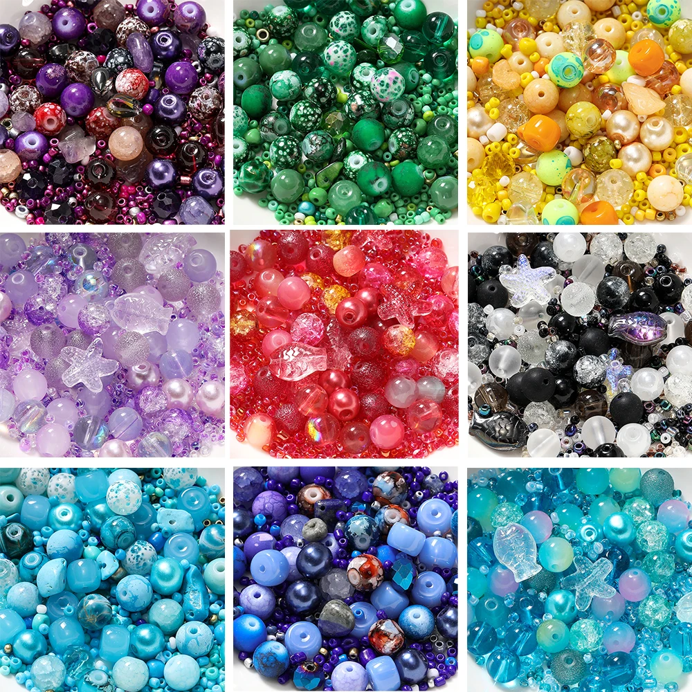 20g/Lot 8mm Mixed Glass Irregular Shape Charm Seed Loose beads for Handmade DIY Necklace Bracelets Jewelry Accessories