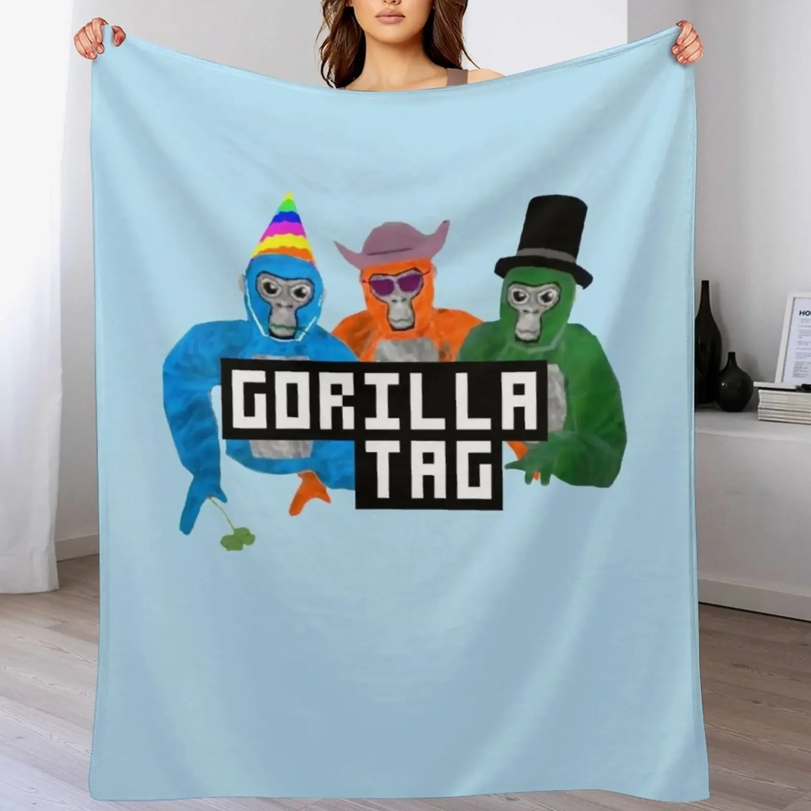 

Gorilla Tag Party Hat Gorilla Tag Merch Men Women Shirt Boy Girl Young Shirt Hoodie Long Sleeve Sweatshirt Throw Blanket