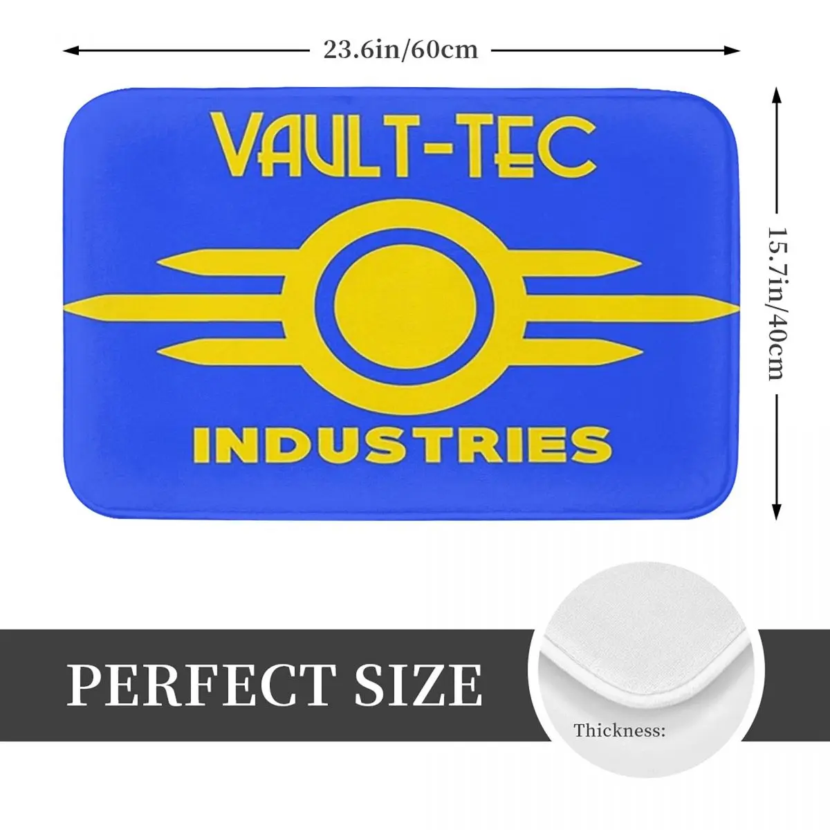 Vault-Tec Industries Yellow Anti-slip Doormat Floor Mat Carpet Rug for Kitchen Entrance Home Bathroom Living room Footpad Mats