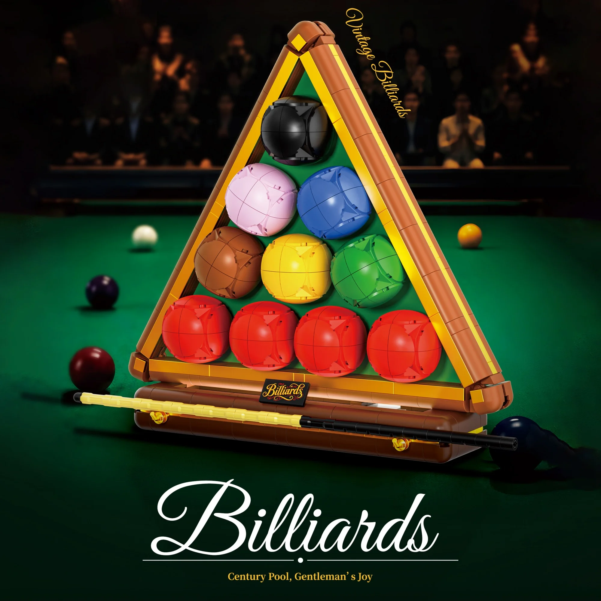 940pcs Billiards Building Blocks Desktop Ornament Pool Balls & Billiard Cue Bricks Model Desktop Game Bricks Toys Adults Gifts