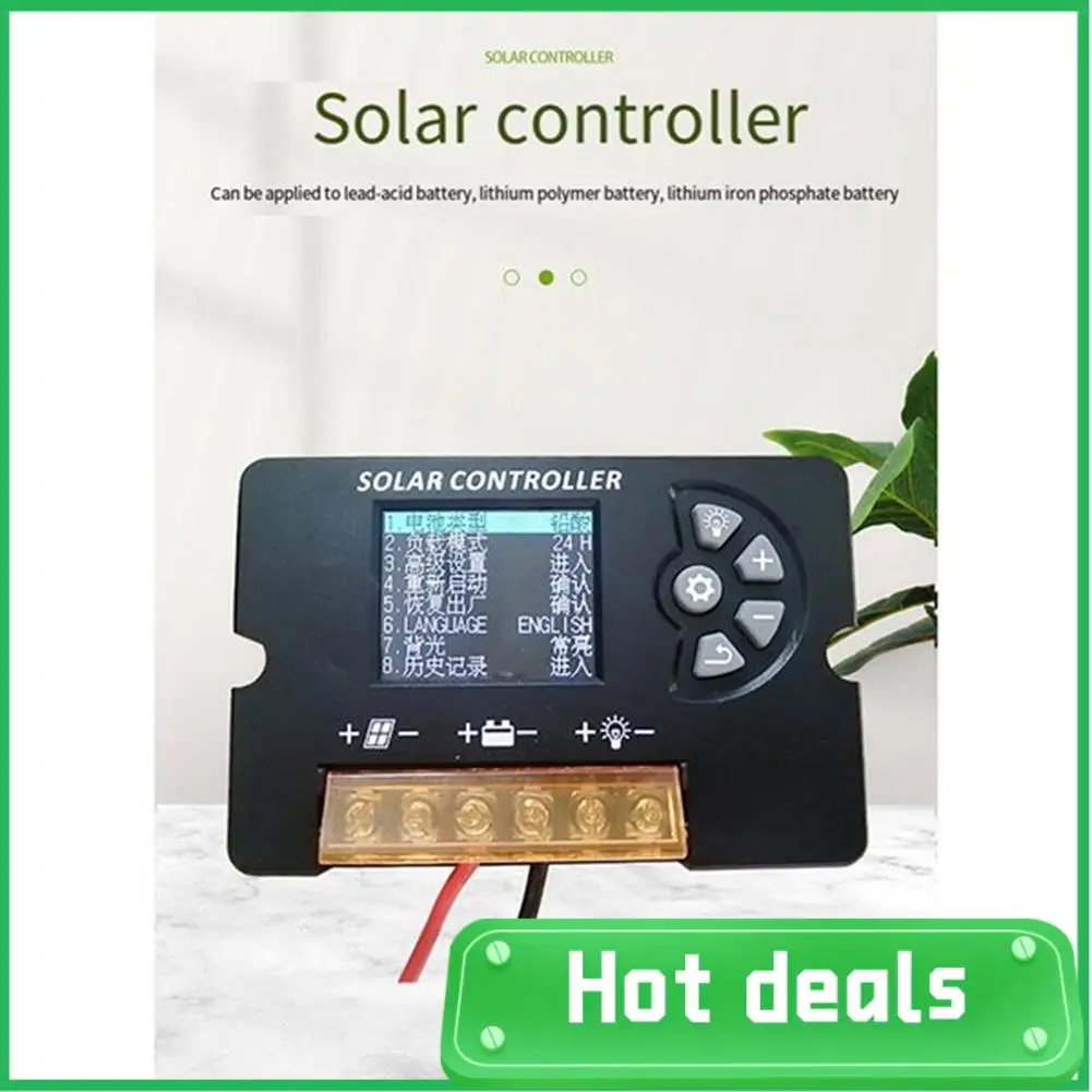 Contrôleur de Charge solaire PWM A74X-12V/24V, avec écran LCD couleur, tension réglable, Support multi-batterie