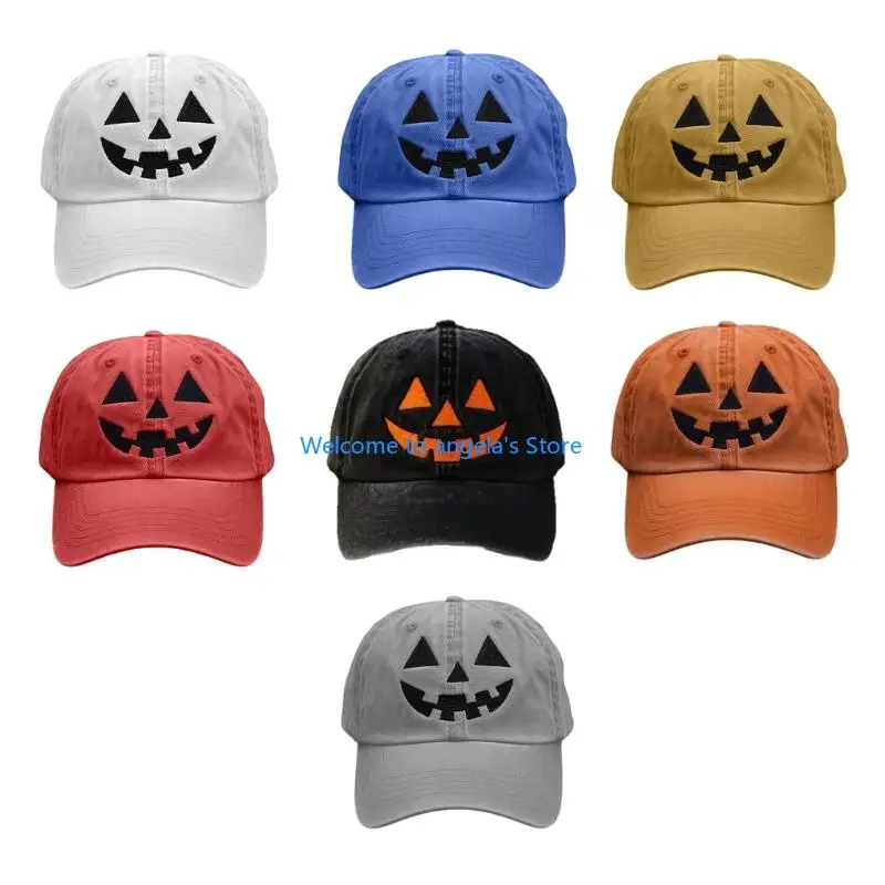 X4YC Unisex Adjustable Cotton Cap Themed Halloween Prints Perfect for Costume Accessories Group Activities