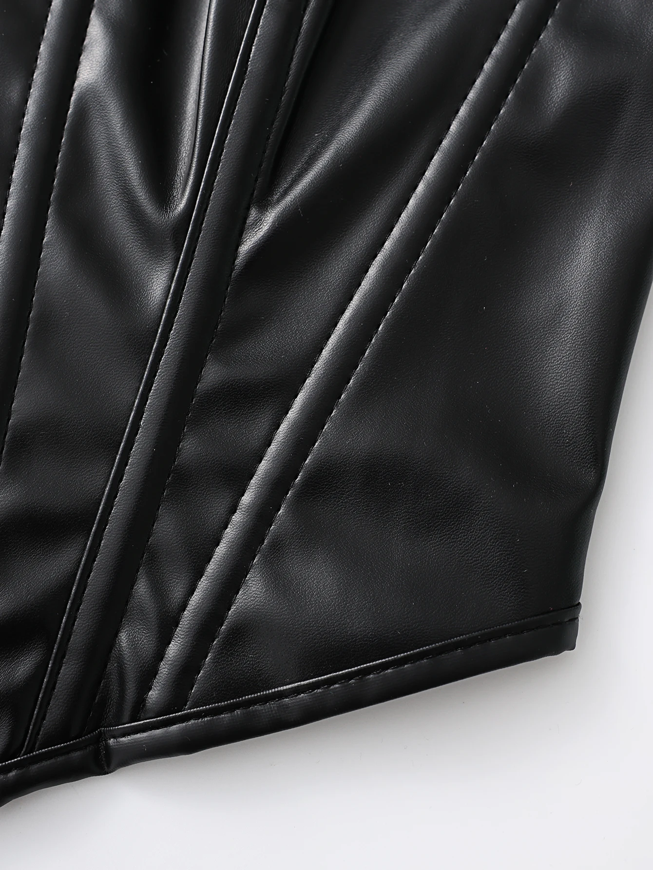 Damen Kunstleder Trägerloses Korsett-Top, Sexy Taillenformer mit Knochenverstärkung für eine schlanke Silhouette – Detail 8
