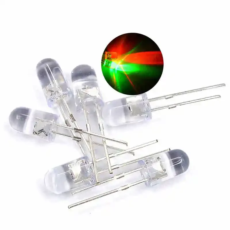 5mm HigH Brightness Round Head LED Emitting DioDe F5MM Straw Hat Short Pin Straight InsertIon Light Bead Hair Red Yellow Blue