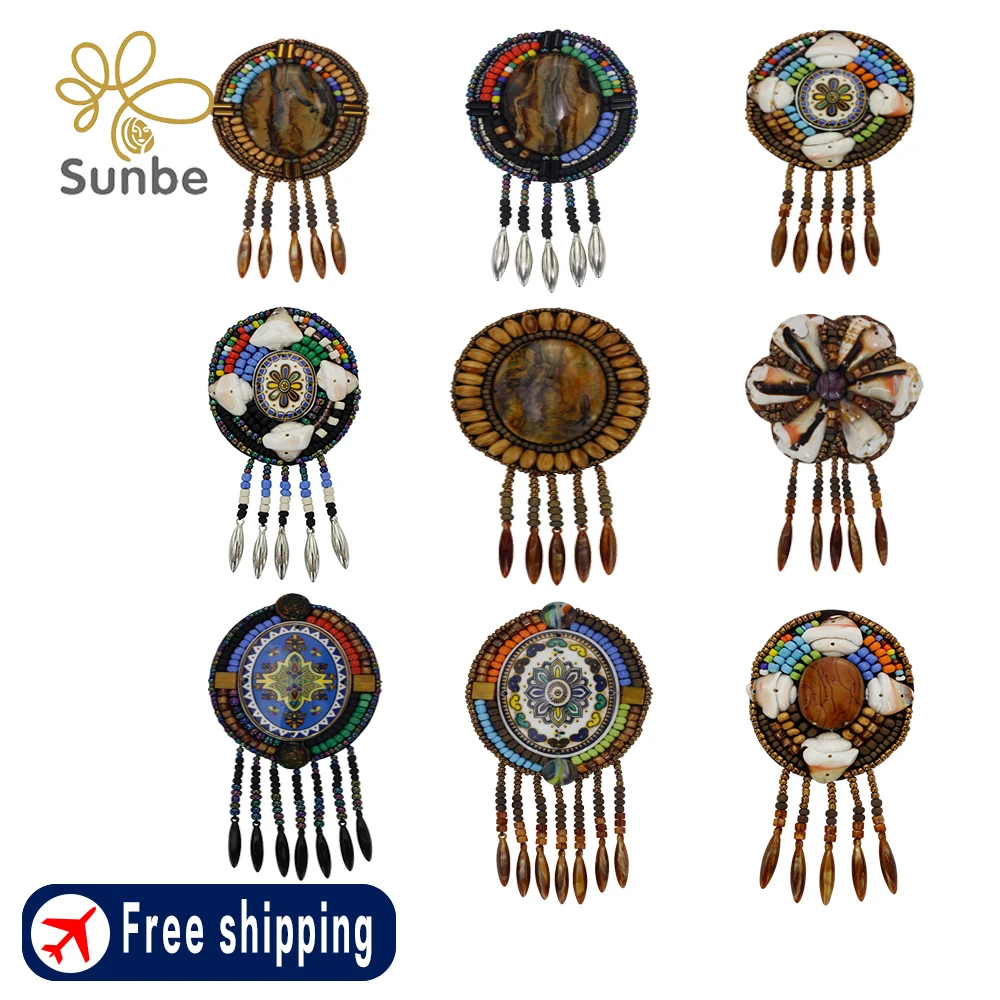 

Красочная Аппликация в этническом стиле с бисером и кисточкой, аппликация с блестками и бусинами, значок для одежды «сделай сам», украшения в стиле бохо, декоративные нашивки