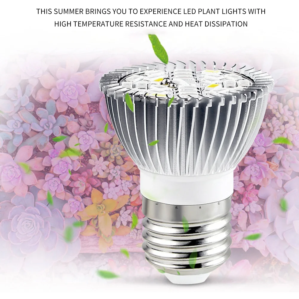 ضوء نباتي كامل الطيف مضيء جيد 28 وات مصباح نمو E14 داخلي كوب LED شتلات زراعة خفيفة