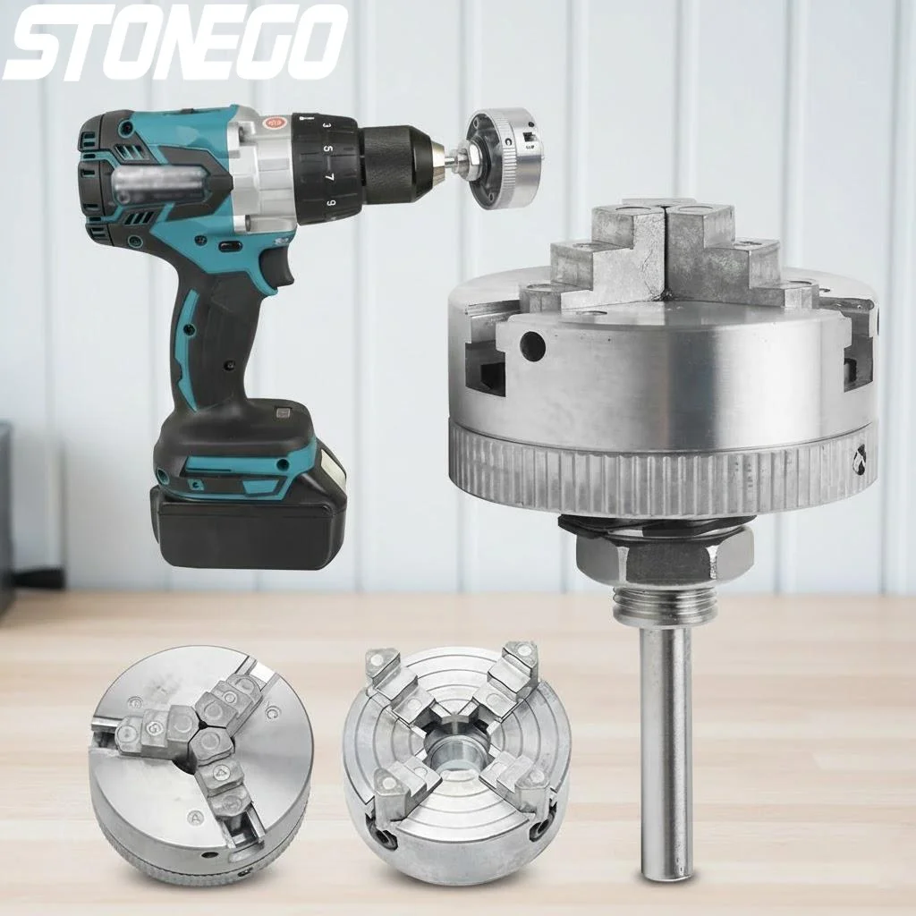 

Heavy Duty Self-Centering Drill Chuck 3 Jaw Set for Electric Lathe M12 x 1 mm Linkage High Precision Drill Tools