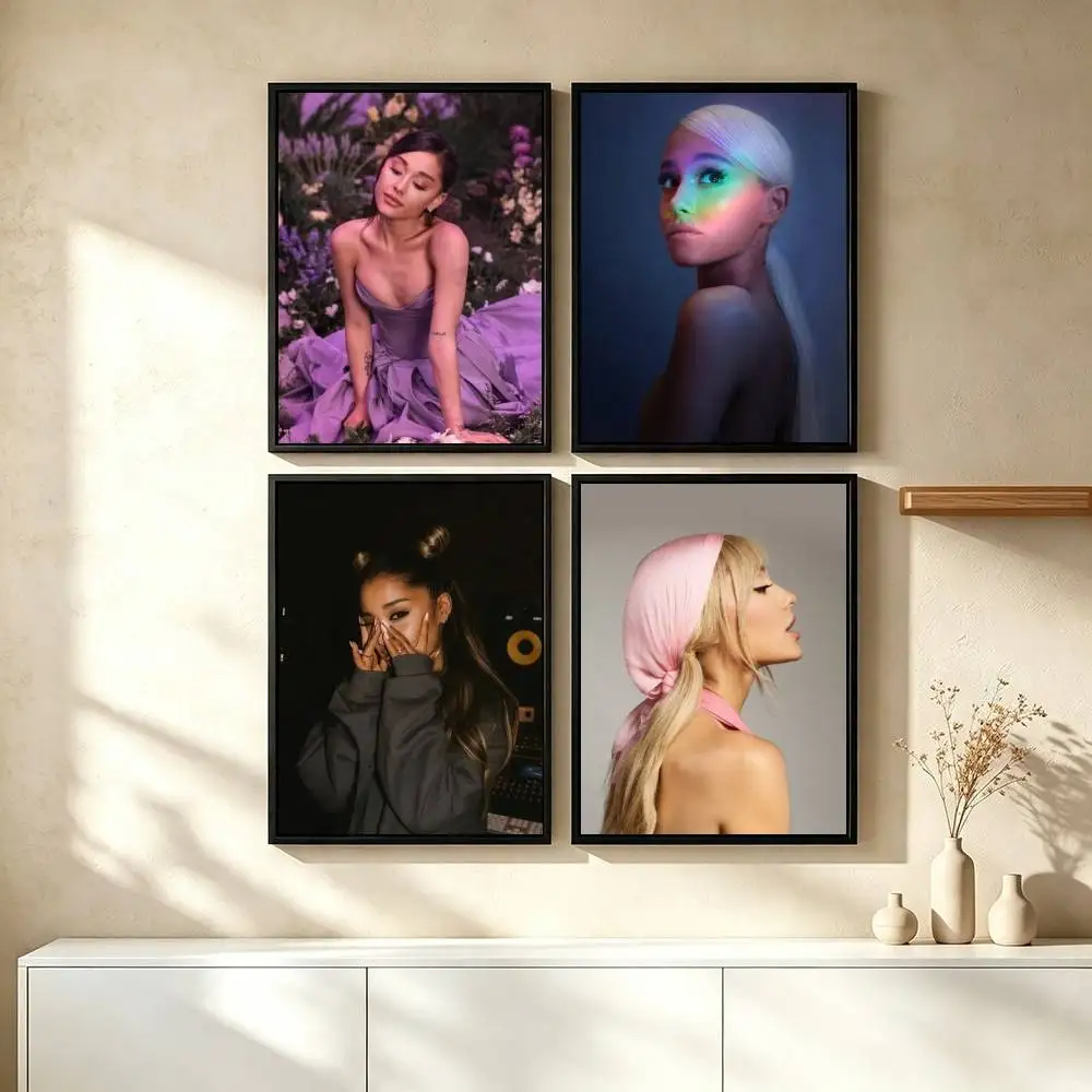 A-Ariana Grande Pop Singer Poster High Quality Dorm Living Room Aesthetic Wall Decoration Painting Stickers Gift