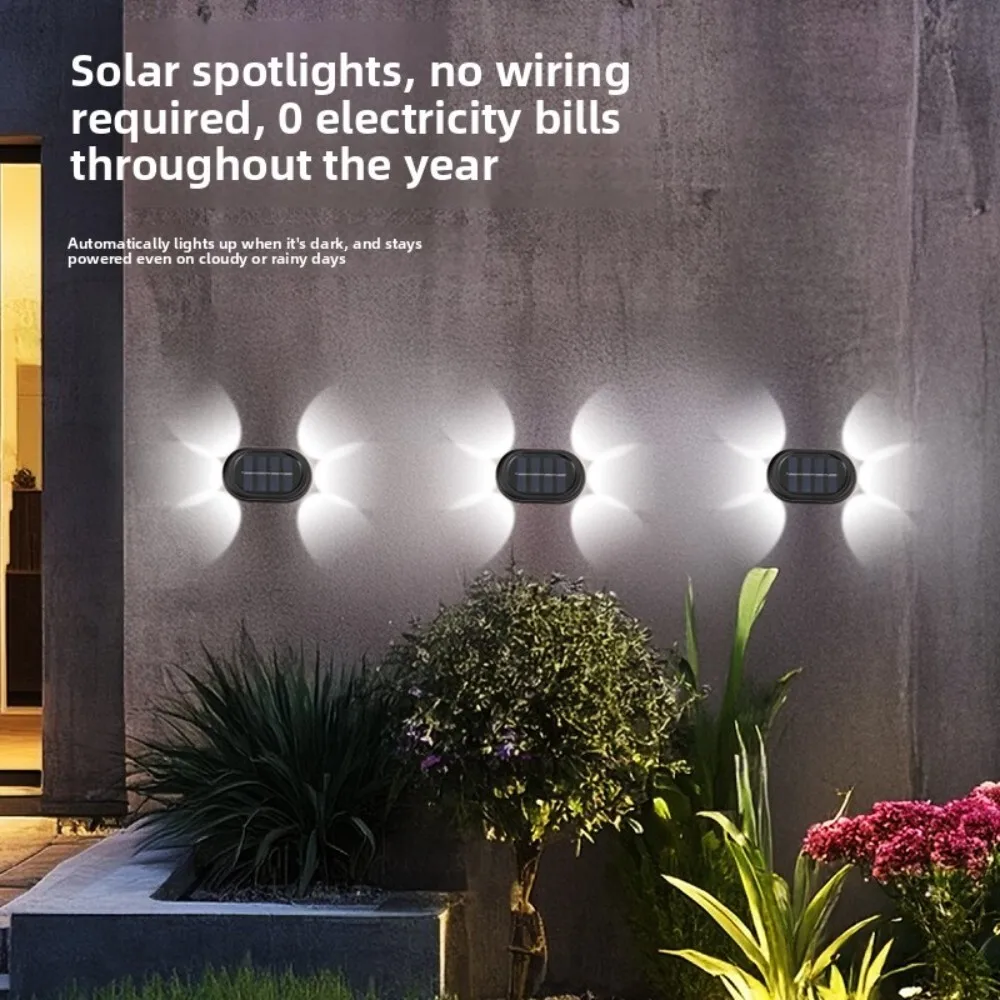 

Solar Powered Outdoor Garden Wall Light for Fence Patio Pathway Up Down Lighting Home Decor Atmosphere Decoration