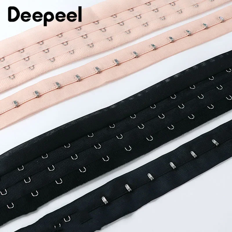 1Yard 3/2Rows Underwear Clip Hook Strap Bra Ribbon Corset Extender Stretch Straps for Sewing Bras Clothes DIY Garment Accessory